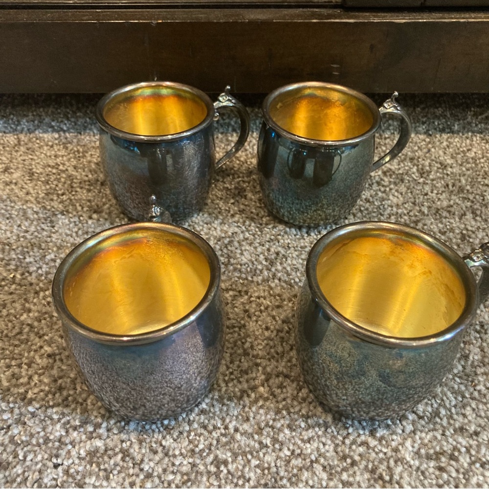 𝅺FB Rogers Silver Plated Punch Cups - Set of 4 - Vintage